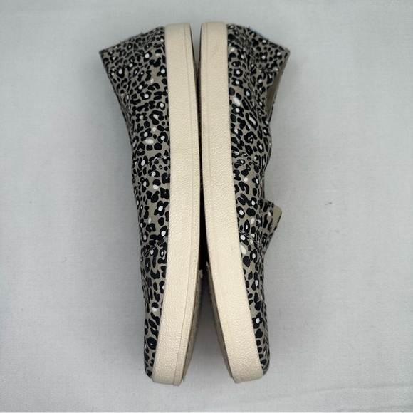 Toms Avalon Leopard Print Canvas Slip On Shoe 9 Black Tan - Picture 5 of 10